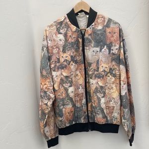 Vintage Tyvek allover cat print paper jacket